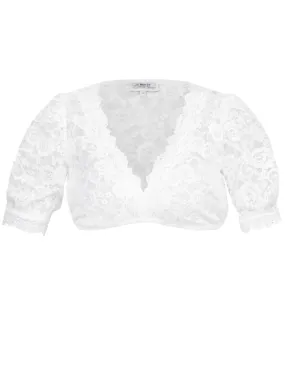 Lace Puff Sleeve Dirndl Blouse