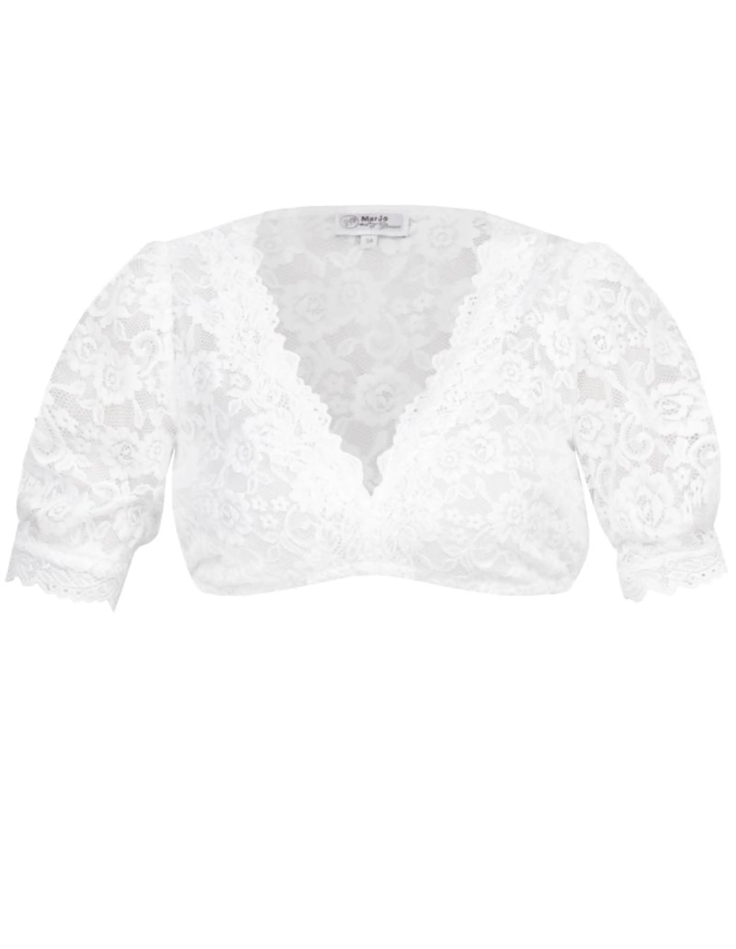 Lace Puff Sleeve Dirndl Blouse