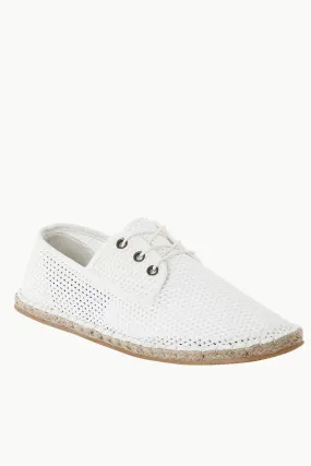 Lace Up White Mesh Espadrilles