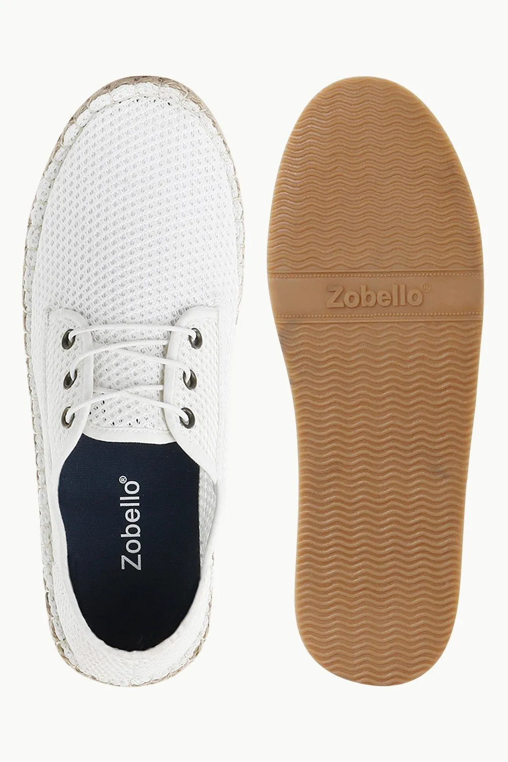 Lace Up White Mesh Espadrilles