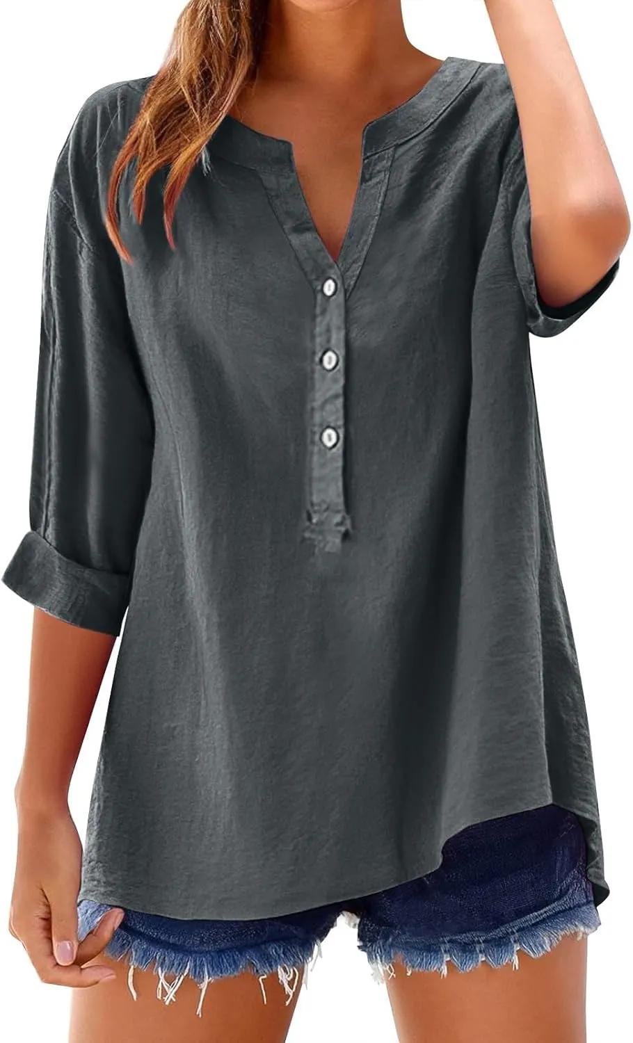 Linen Oversize Shirts Womens Button Roll Long Sleeve Tops Causal Elegant Dress Shirt Loose Chic Summer Linen Clothes