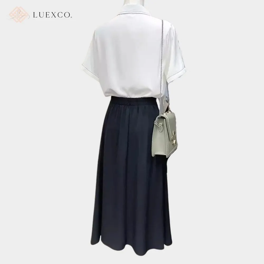 Luexco Pleated A-line Commuter Skirt