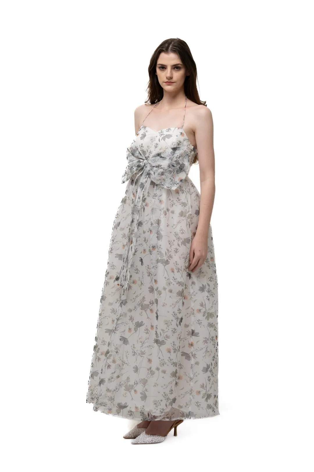 MAXI BOW FLOWY DRESS