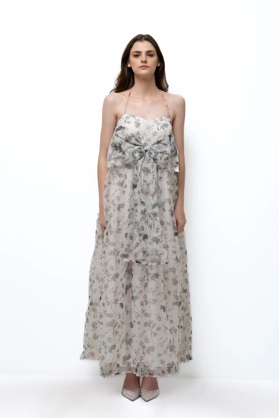 MAXI BOW FLOWY DRESS