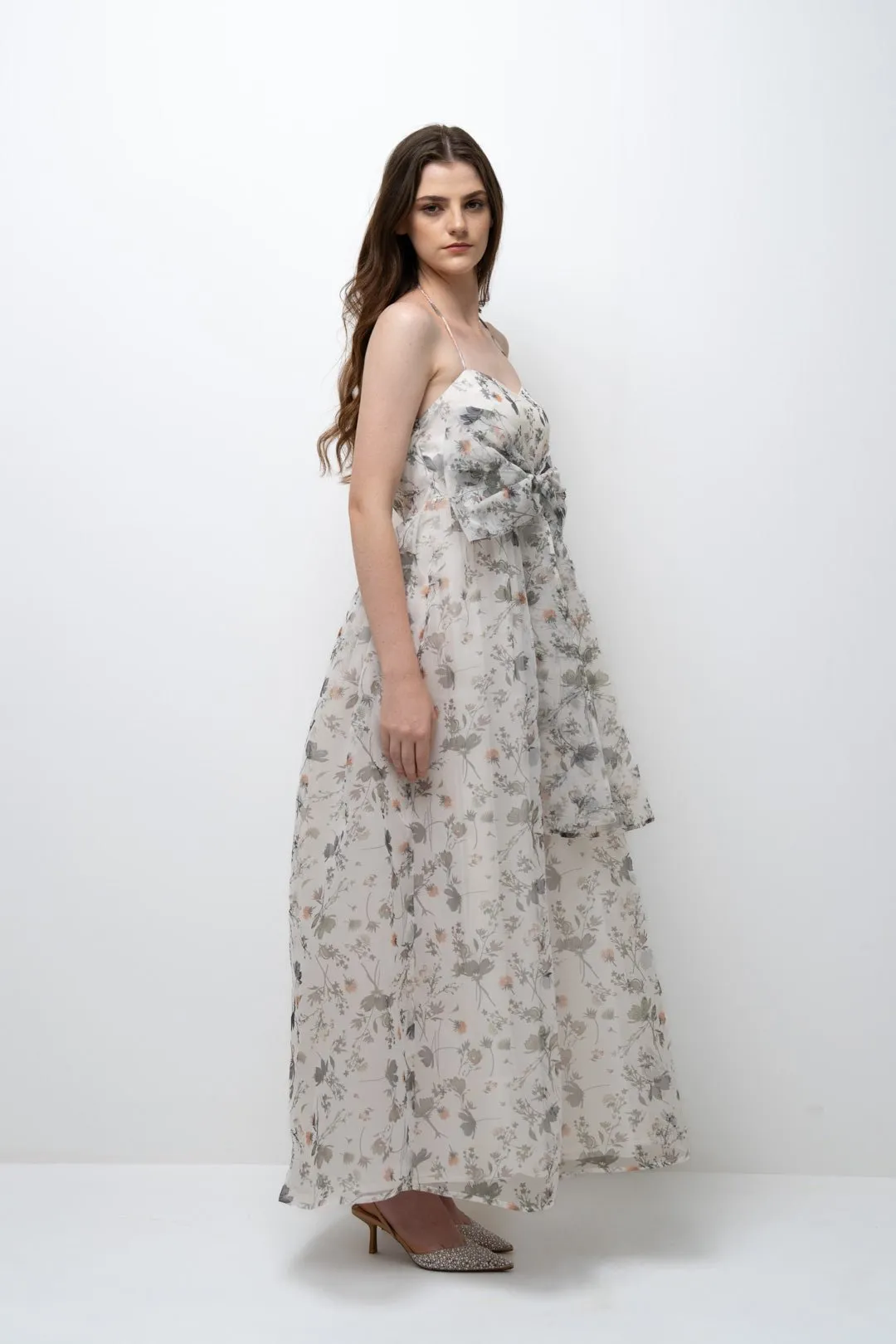 MAXI BOW FLOWY DRESS