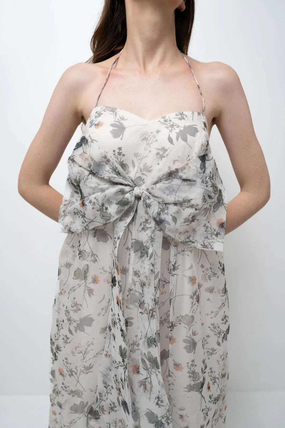MAXI BOW FLOWY DRESS