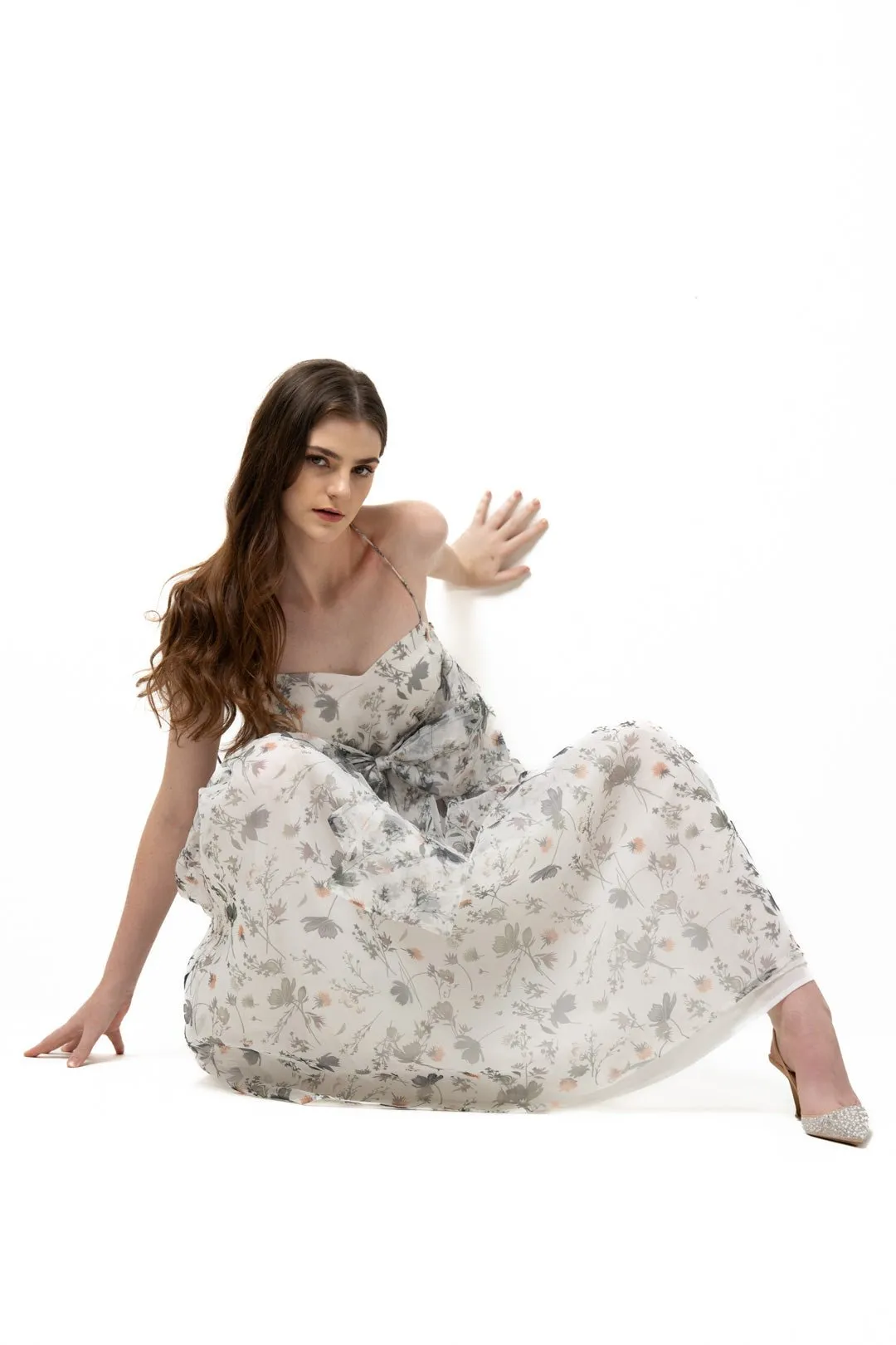 MAXI BOW FLOWY DRESS