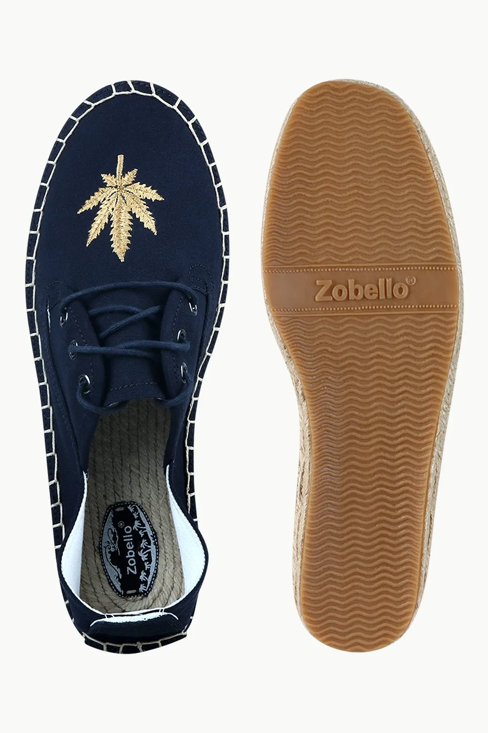 Men's Leaf Patch Lace-Up Espadrilles
