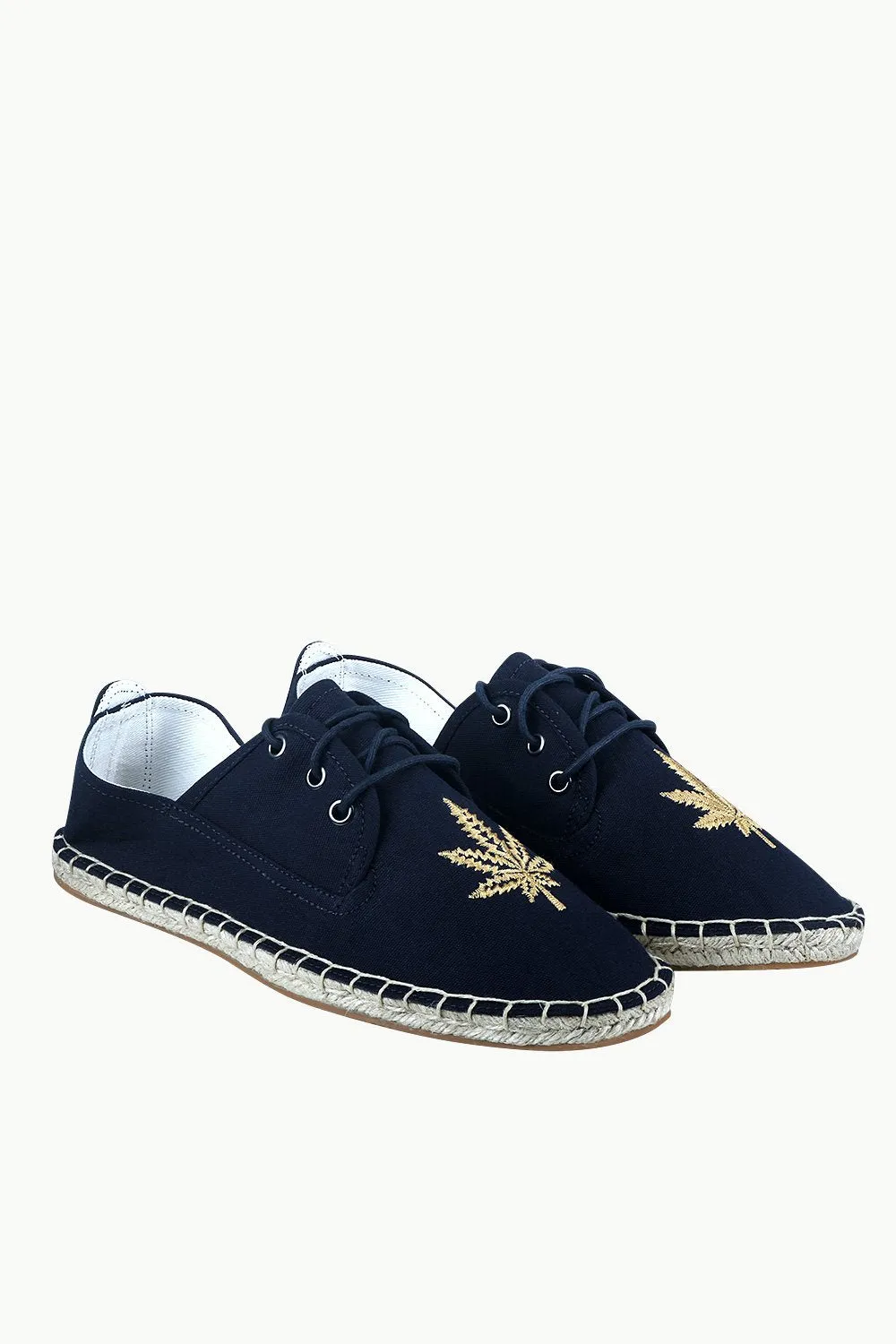 Men's Leaf Patch Lace-Up Espadrilles