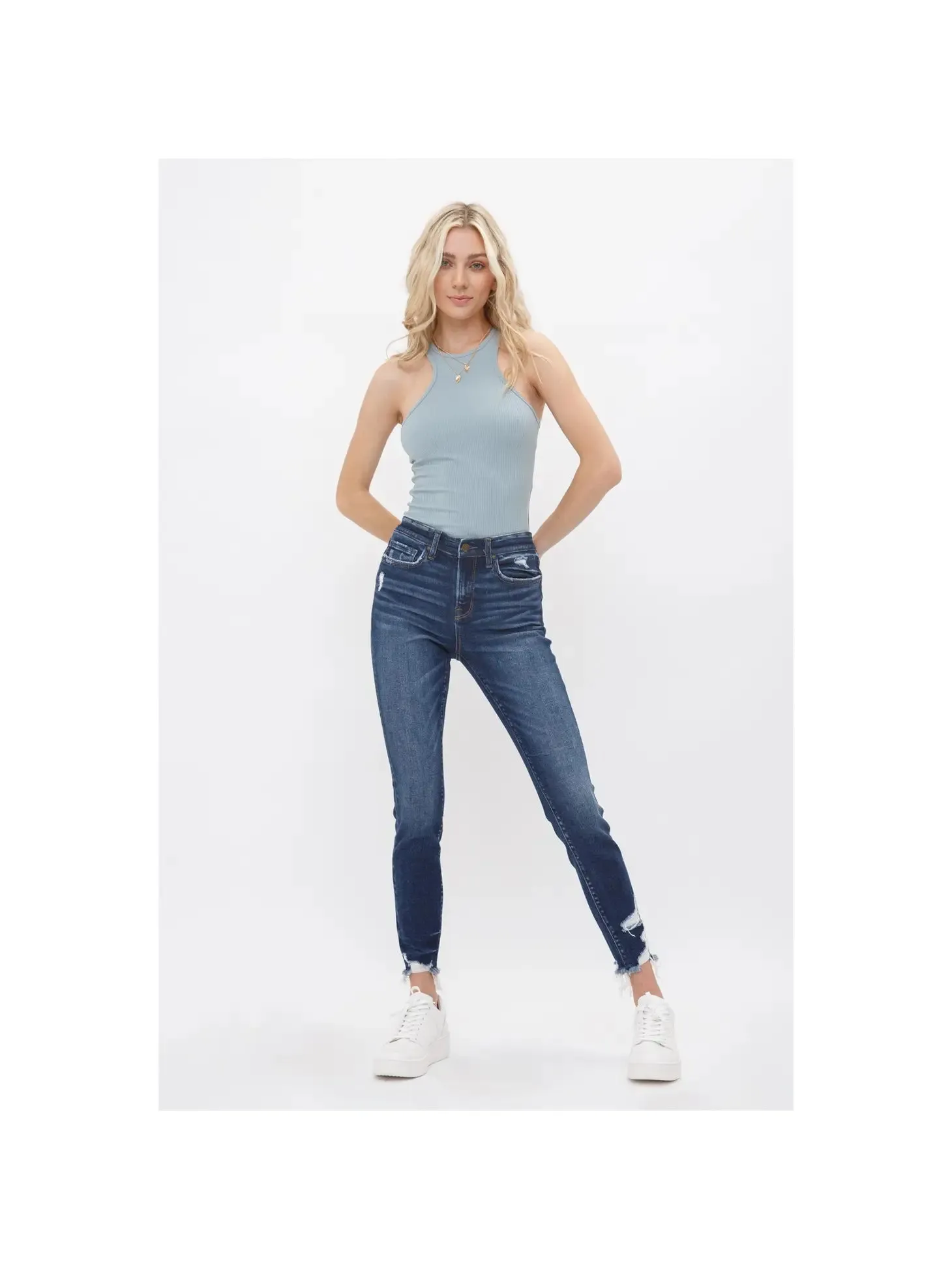 Mica Jean with mid rise ankle skinny Raheem detail