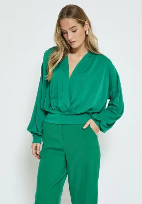 MSGasia Wrap Blouse - Golf Green