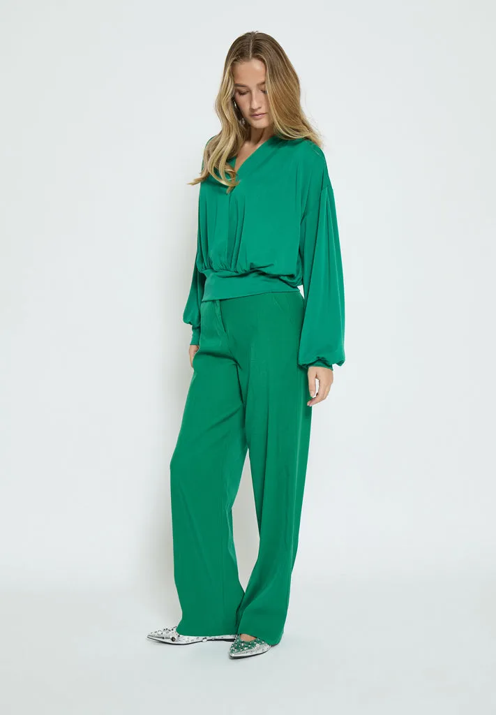 MSGasia Wrap Blouse - Golf Green