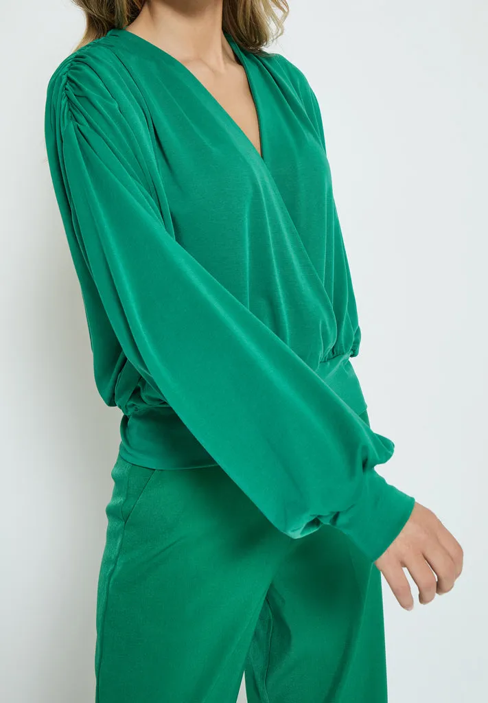 MSGasia Wrap Blouse - Golf Green