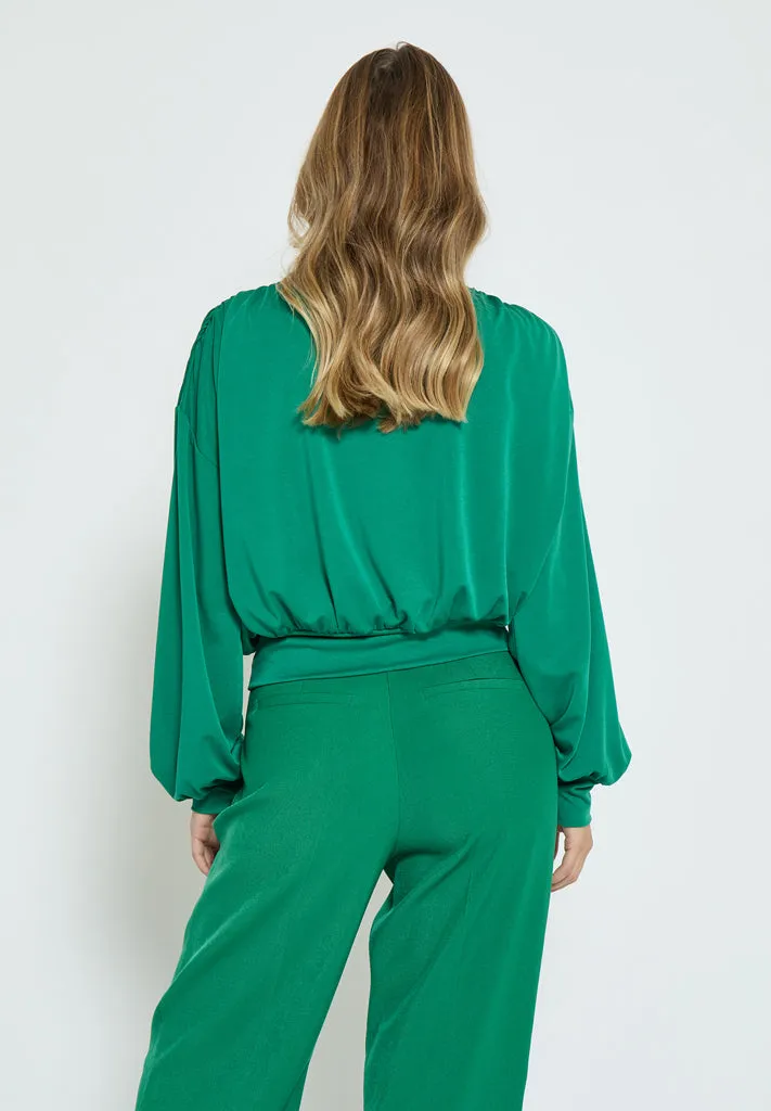 MSGasia Wrap Blouse - Golf Green