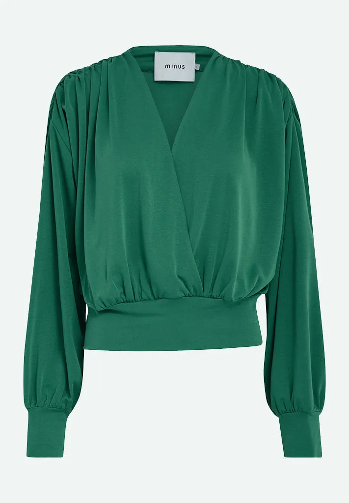 MSGasia Wrap Blouse - Golf Green