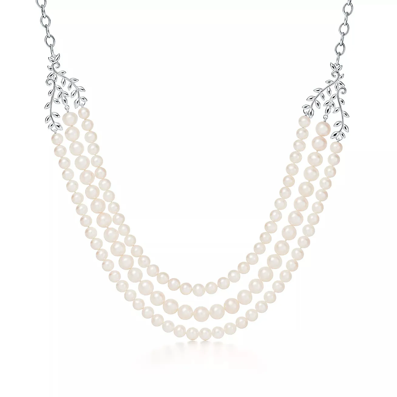 Olive Leaf Three-Row Necklace