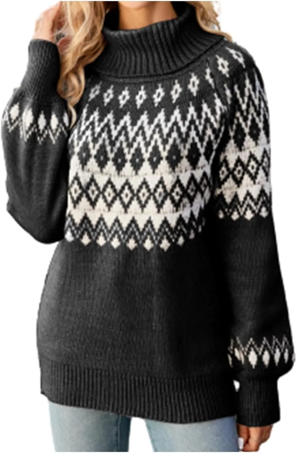 Oversized Sweaters for Women Fall Winter Pullover Sweater Casual Chic Turtleneck Sweater Slouchy Long Sleeve Tops