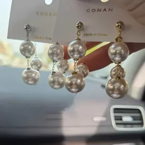 Pearl Beaded Tassel Celebrity Net Celebrity Stud Earrings