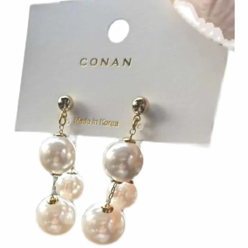 Pearl Beaded Tassel Celebrity Net Celebrity Stud Earrings