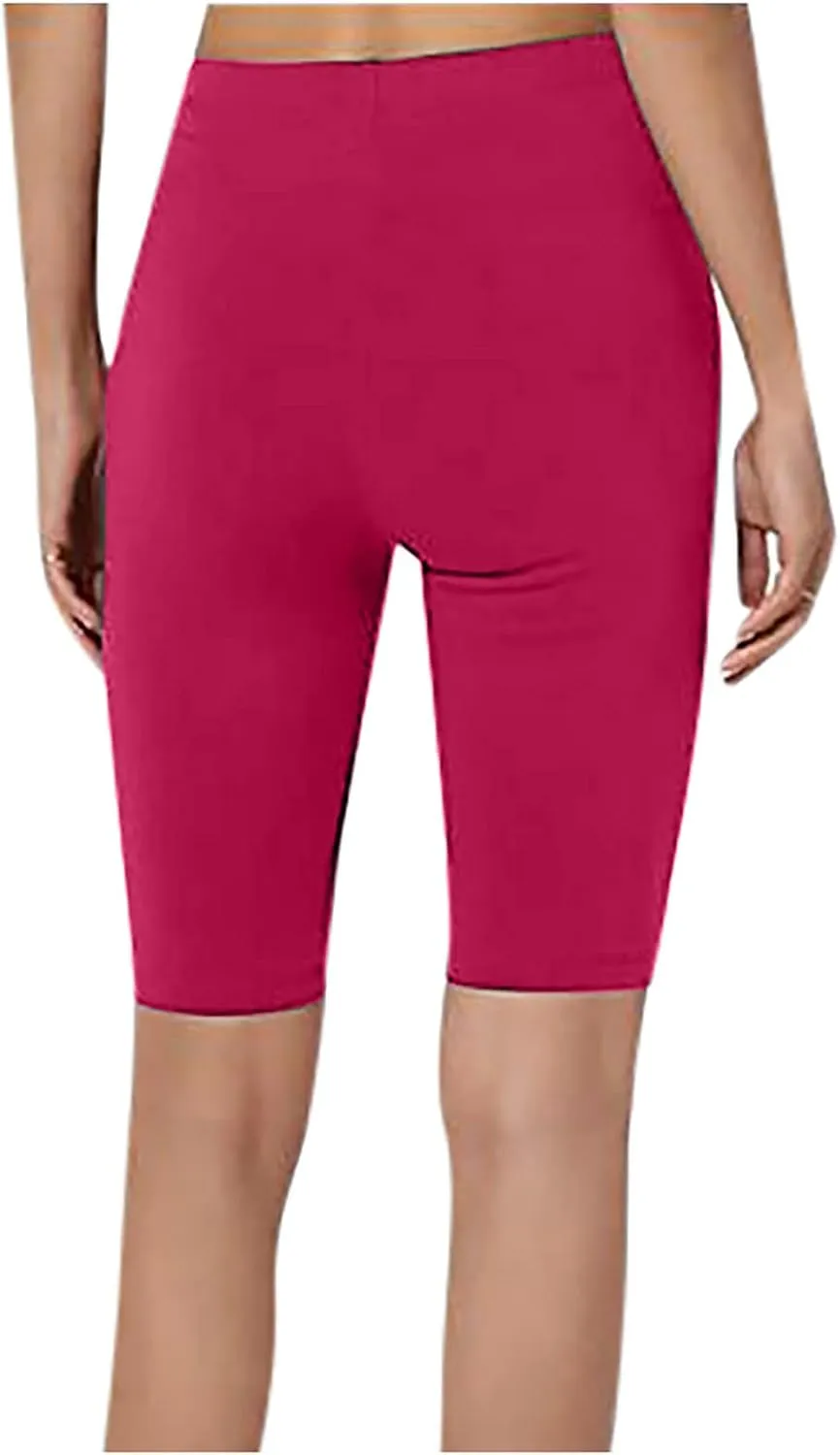Plus Size Leggings for Women High Waisted Athletic Yoga Shorts Summer Casual Lightweight Soft Workout Lounge Shorts