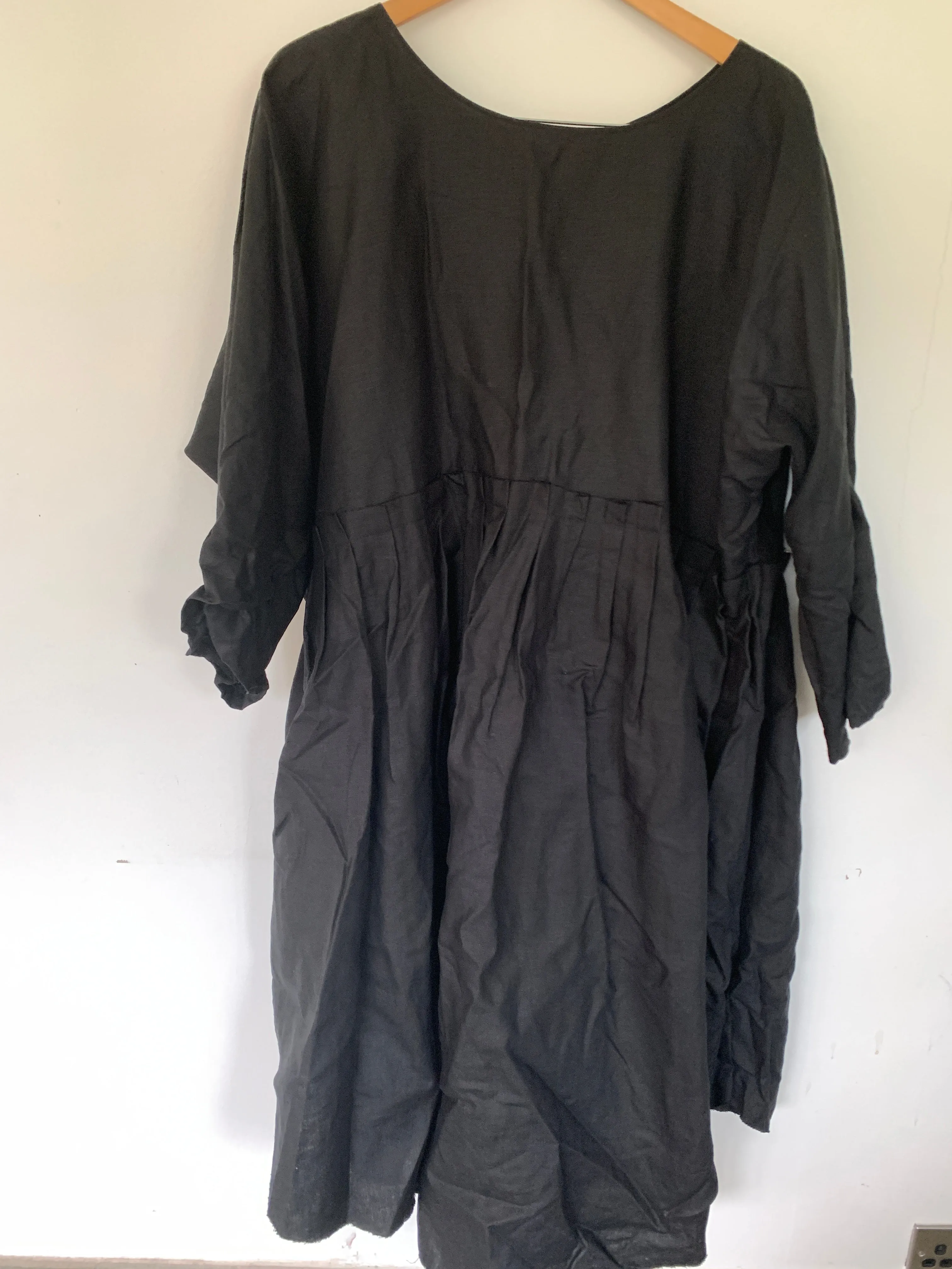 Ready to Ship May Black Linen Dress One Size