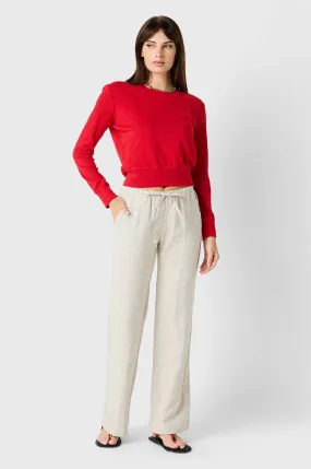 RELAXED PANT IN NATURAL LINEN