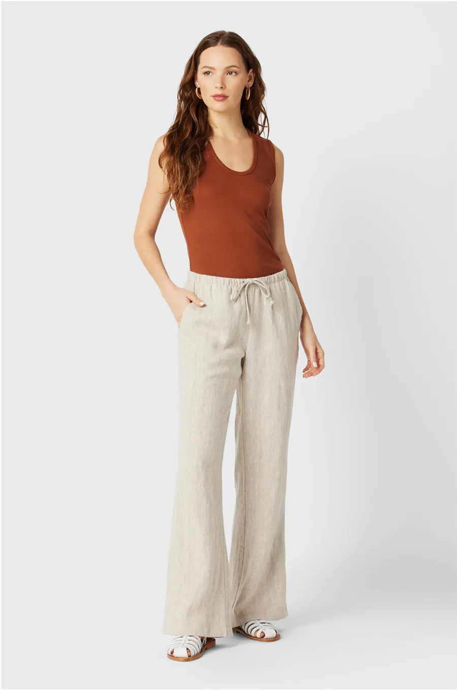 RELAXED PANT IN NATURAL LINEN