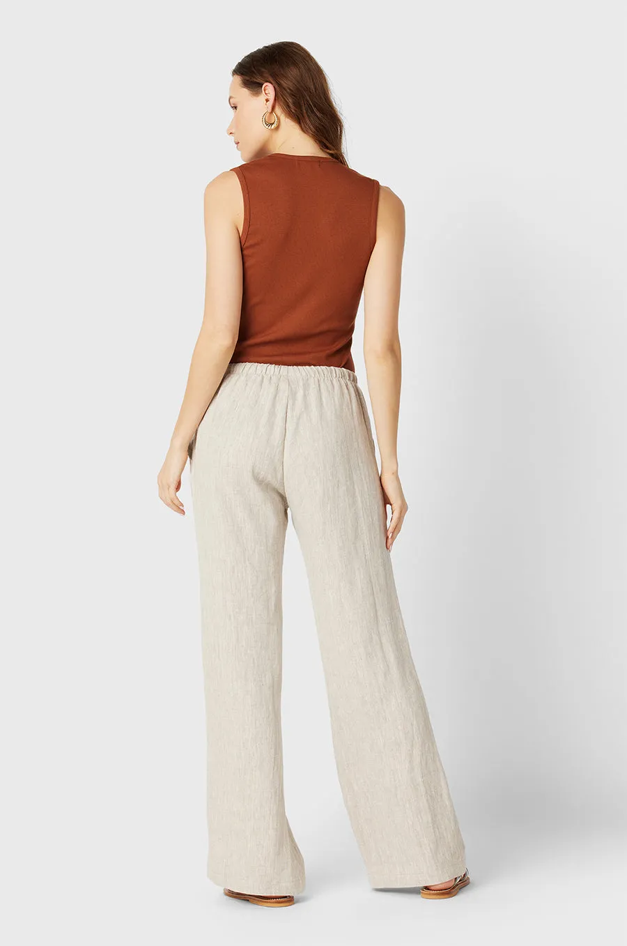RELAXED PANT IN NATURAL LINEN