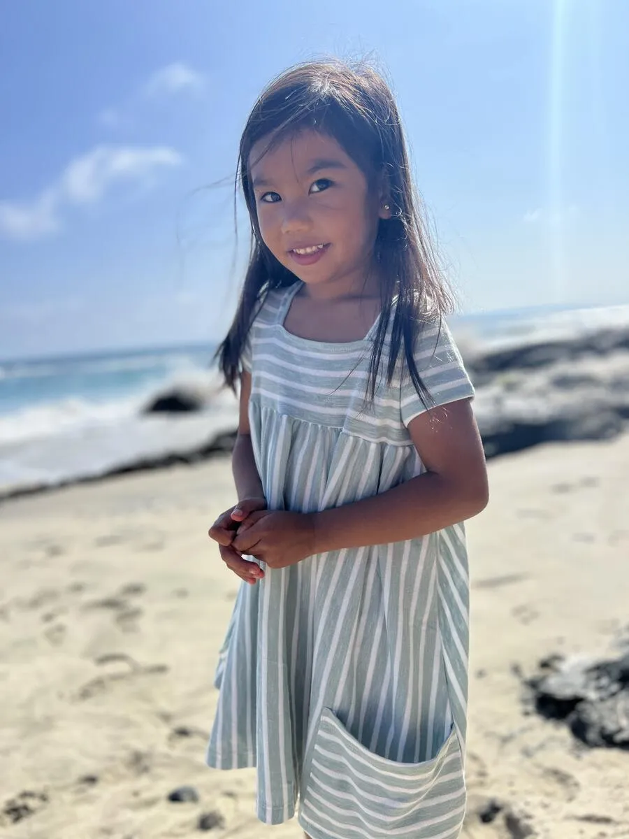 Rylie Green/White Striped Dress