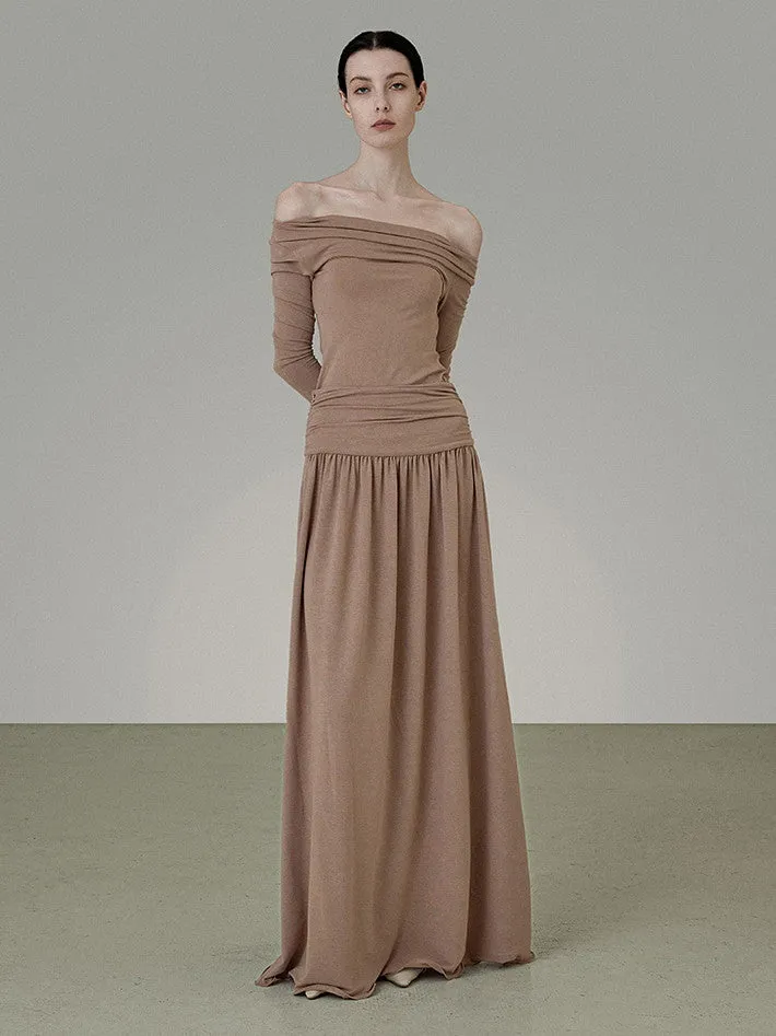 Stretch Classy Chic Thin Plain Flare A-Line Long-Skirt