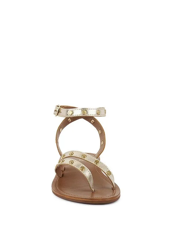 Studs Embellished Flat Sandals