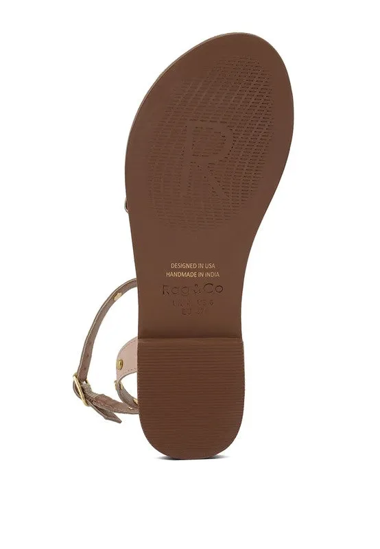 Studs Embellished Flat Sandals