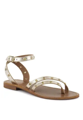 Studs Embellished Flat Sandals