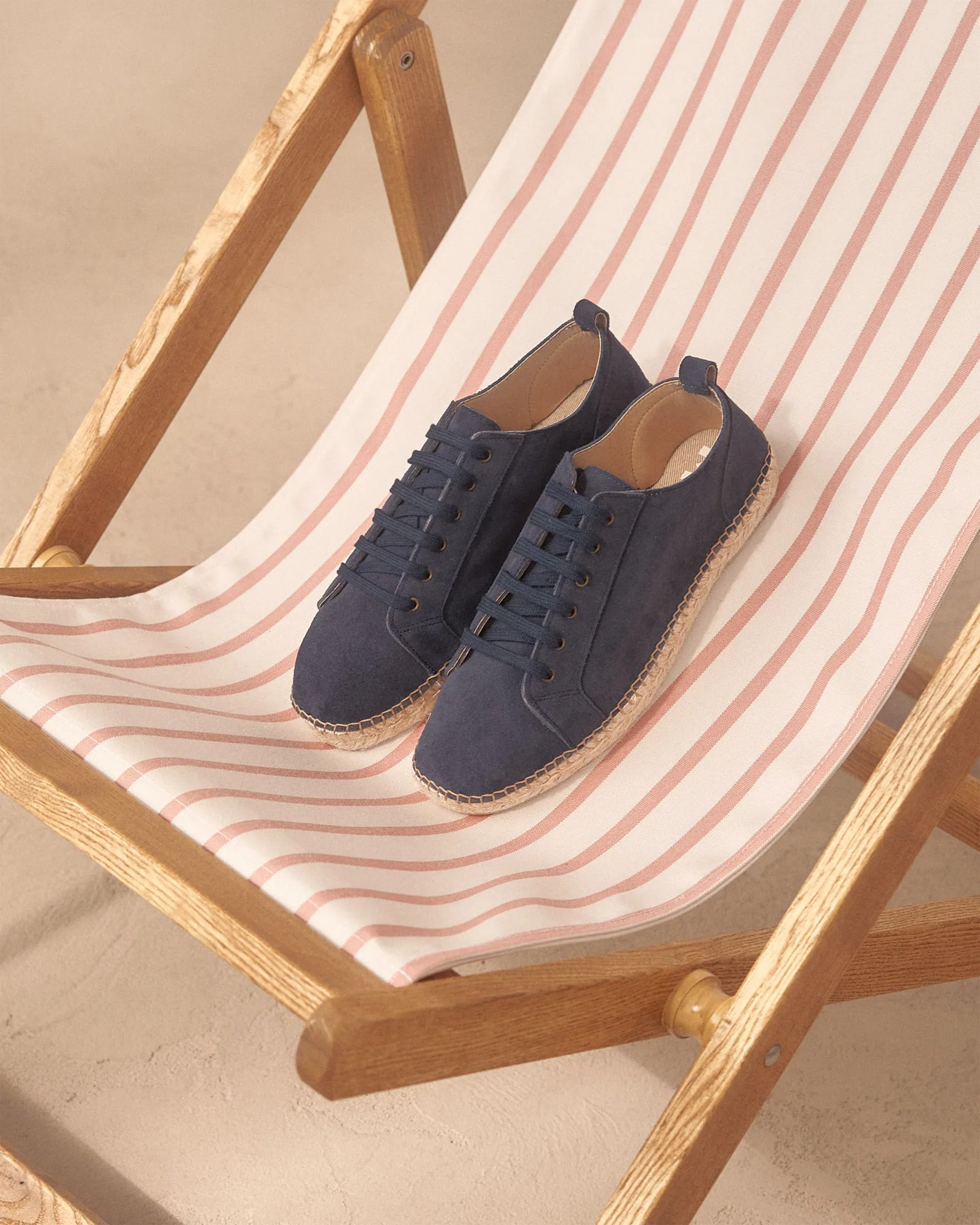 Suede Lace-Up Espadrilles - K15SH - Hamptons Patriot Blue