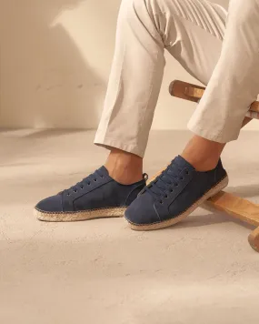 Suede Lace-Up Espadrilles - K15SH - Hamptons Patriot Blue