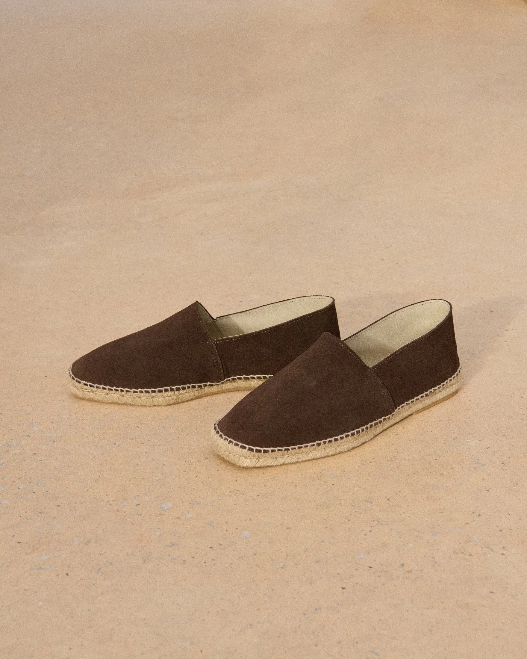 Suede Squared Toe Espadrilles - R57CQ - Hamptons Cocoa