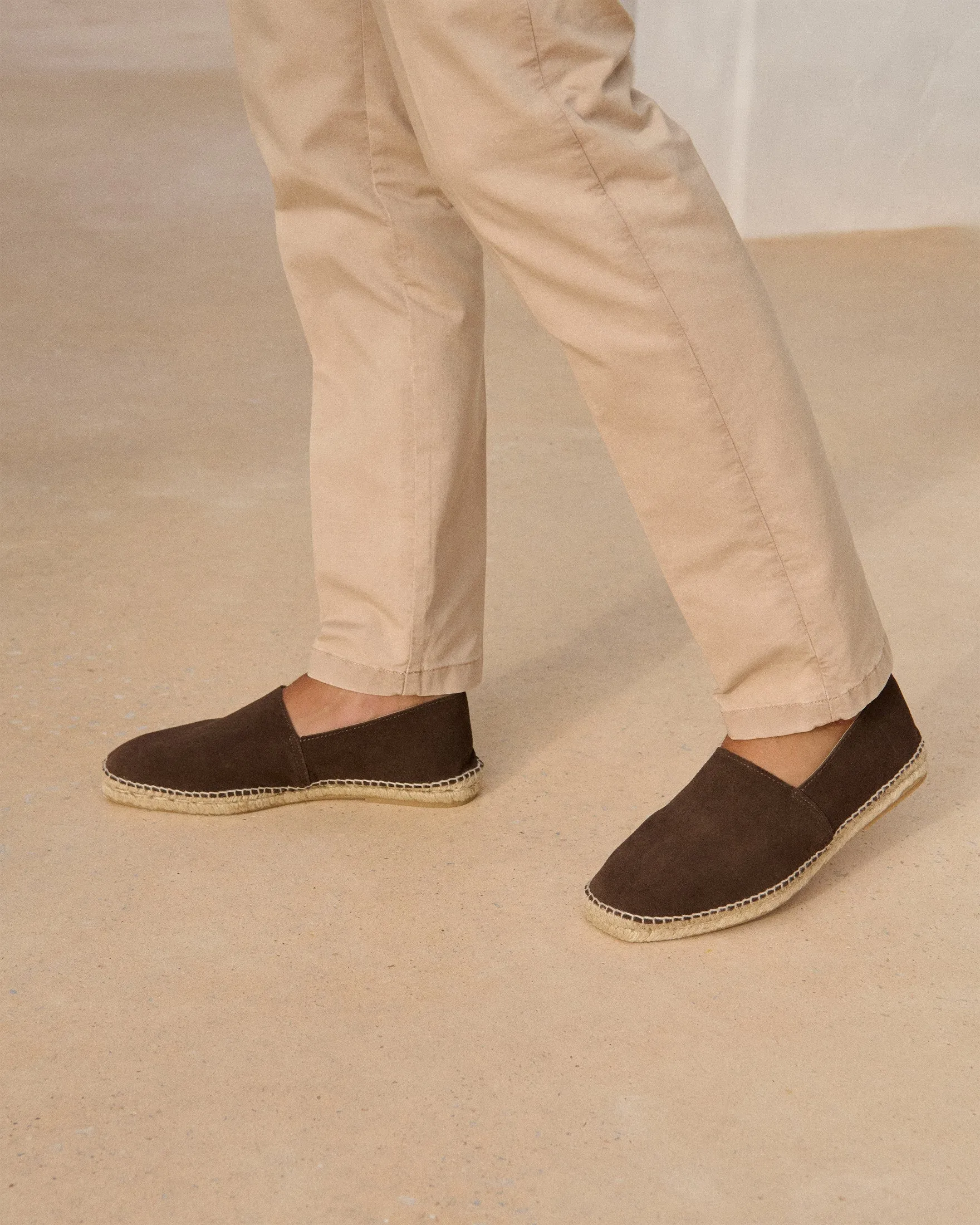 Suede Squared Toe Espadrilles - R57CQ - Hamptons Cocoa