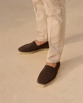 Suede Squared Toe Espadrilles - R57CQ - Hamptons Cocoa