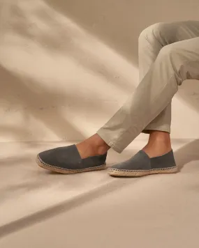 Suede Squared Toe Espadrilles - W10CQ - Hamptons Carbon Grey