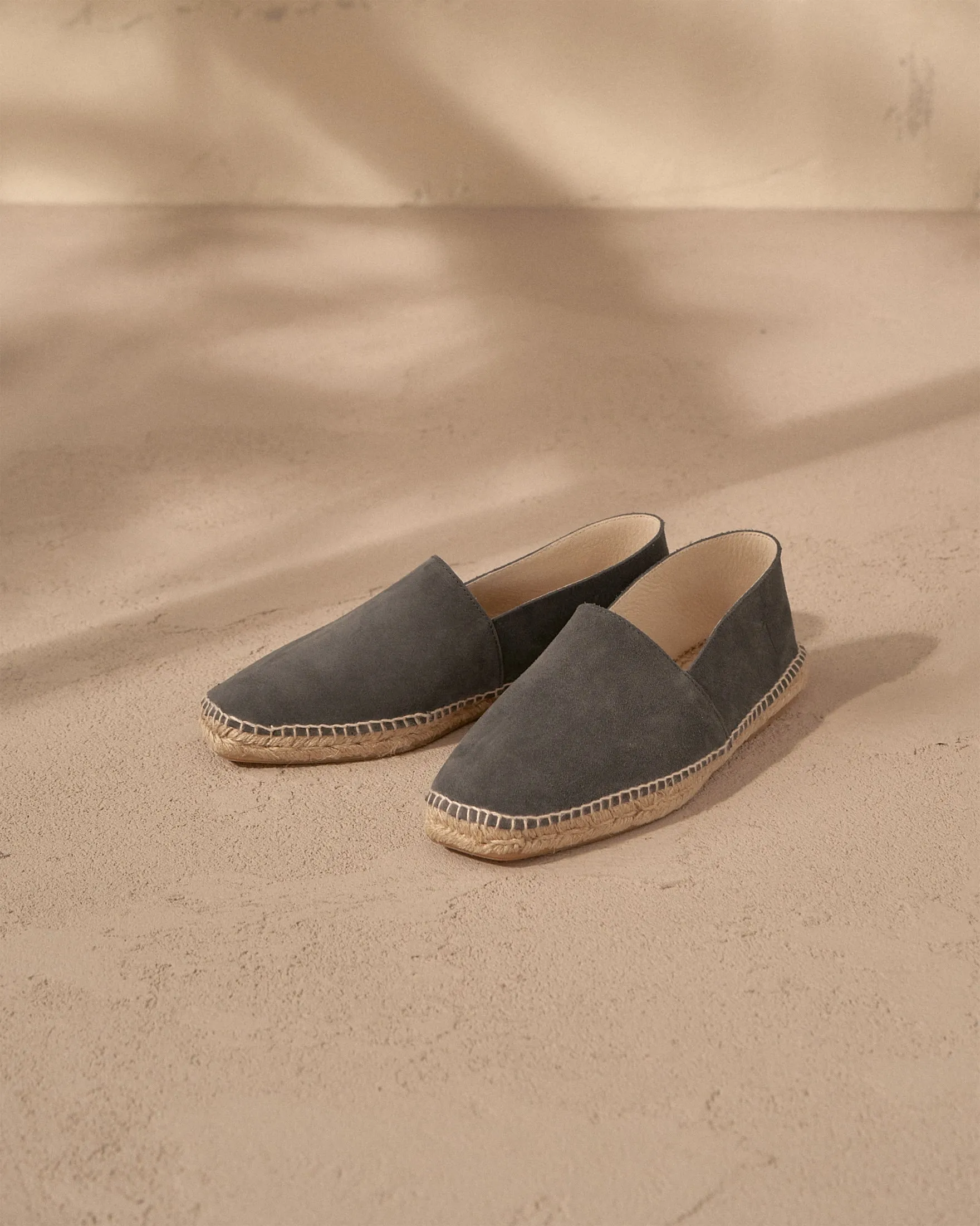 Suede Squared Toe Espadrilles - W10CQ - Hamptons Carbon Grey