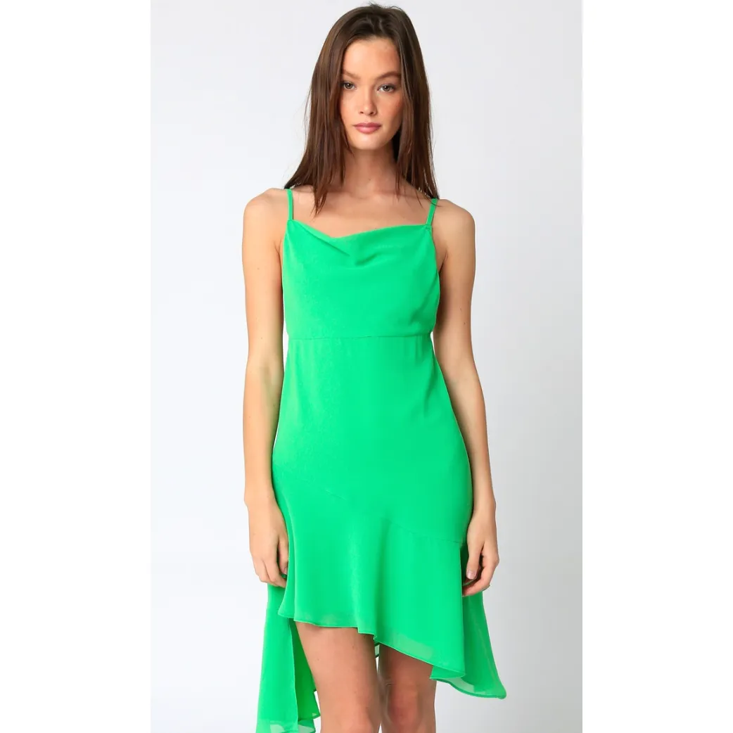 The Rio Green Chiffon Mini Dress