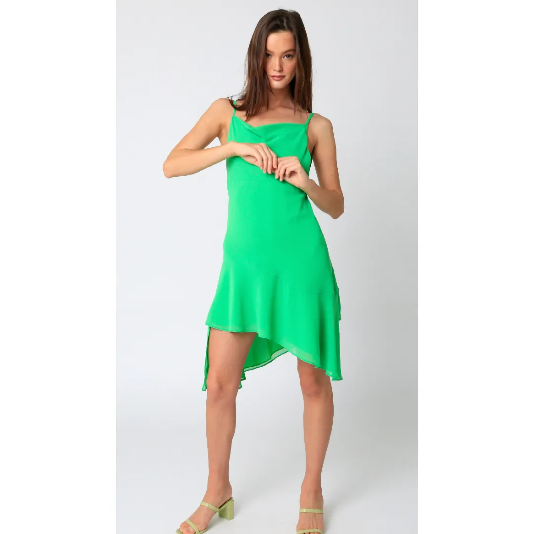 The Rio Green Chiffon Mini Dress