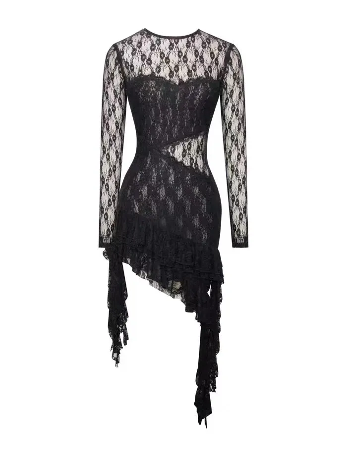 Trend4us Chic Backless Black Lace Dress