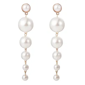 Trendy Elegant Big Simulated Pearl Earrings