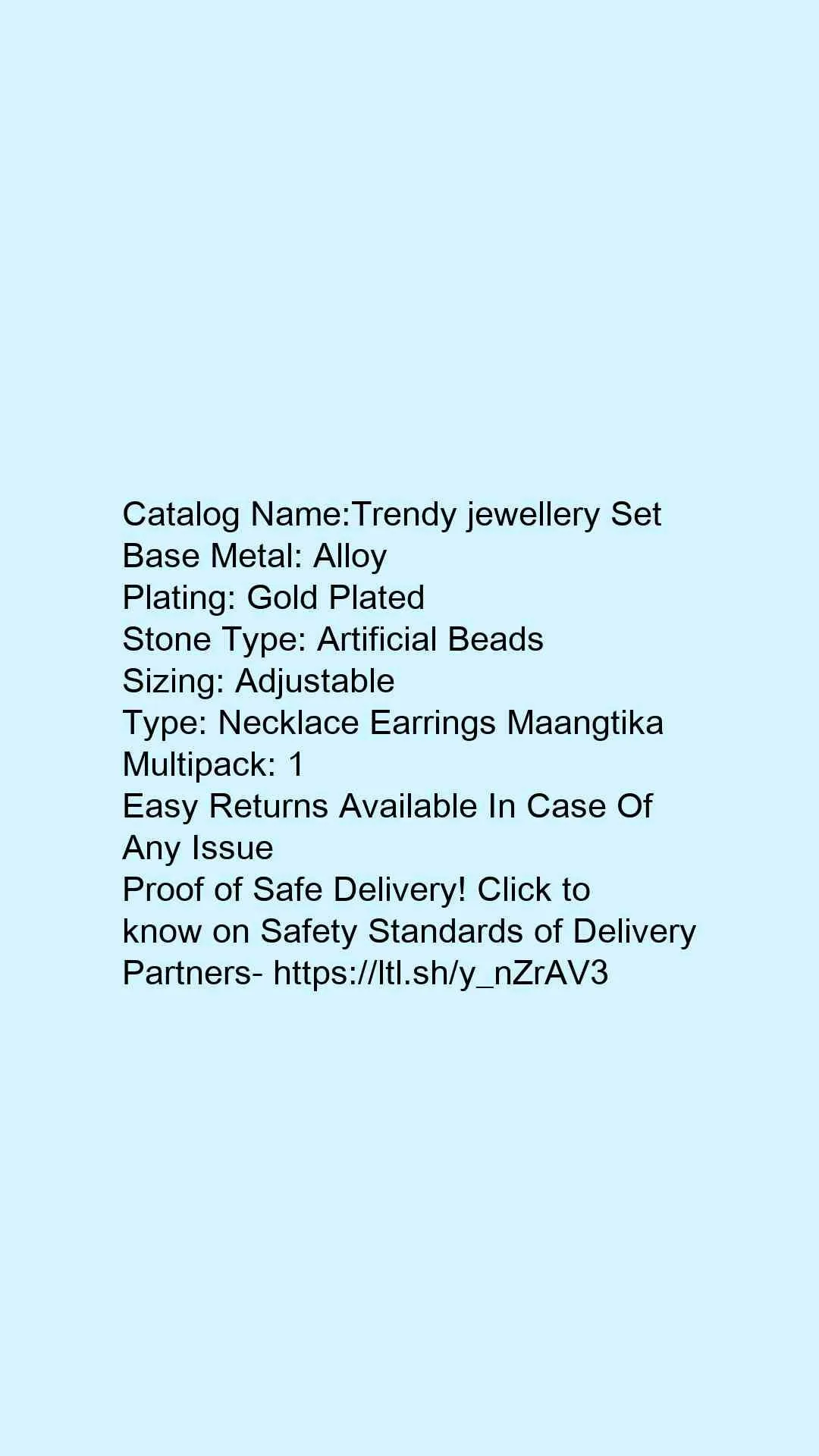 Trendy jewellery Set