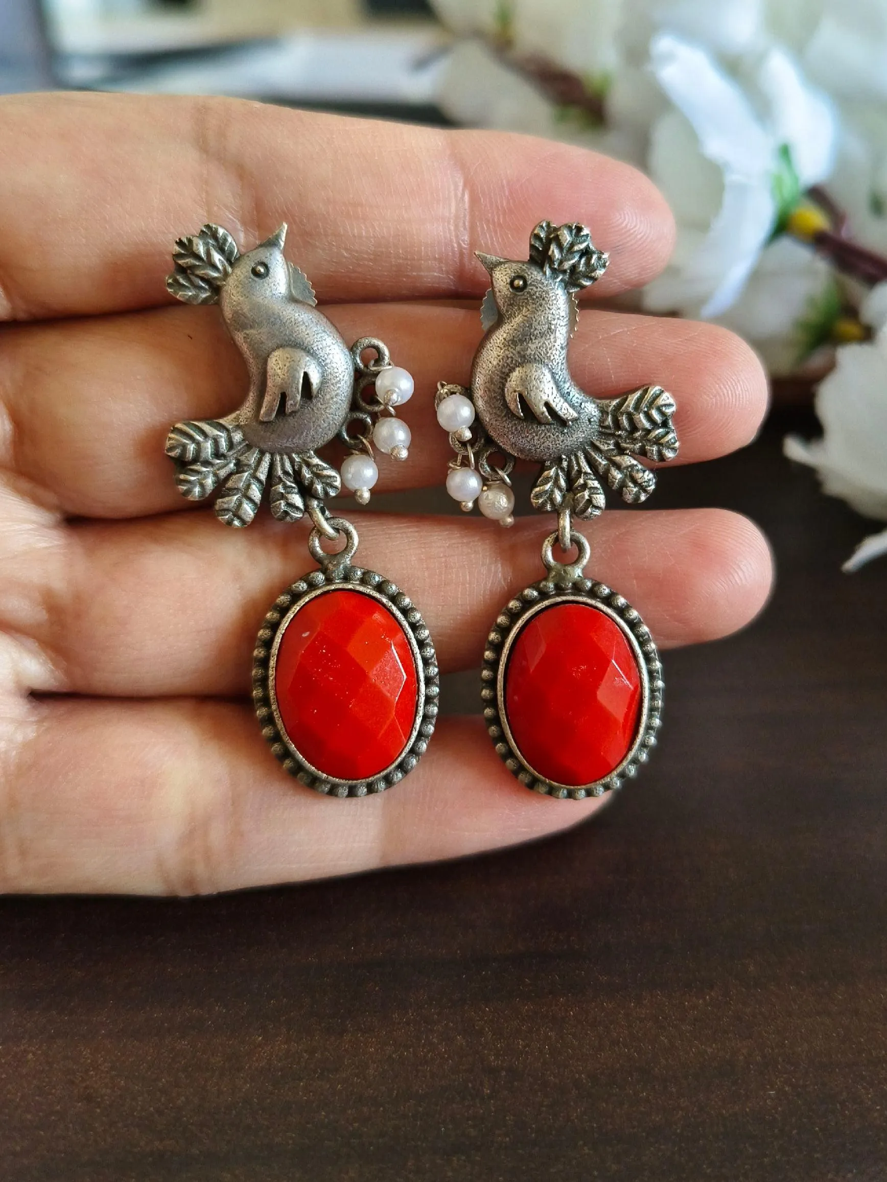 Trendy Oxidised Stud Earrings | Sarichka
