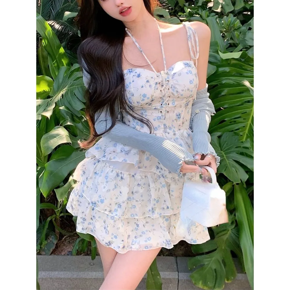 Versatile Chic: Sleeveless Mini Dress with Floral Pattern