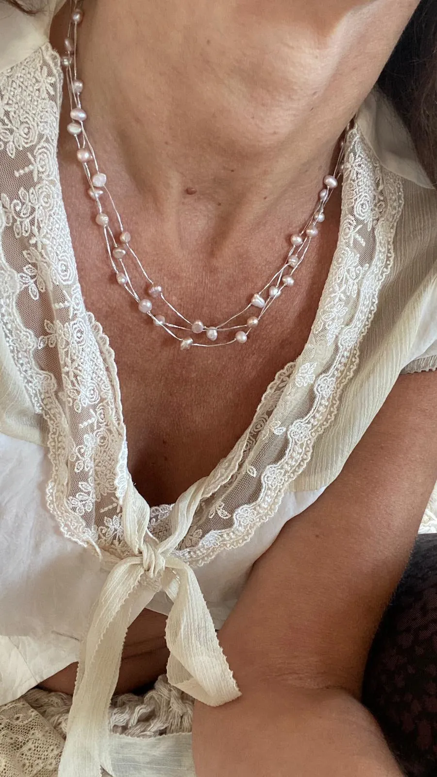 'wedding string' | rose pearl neklace