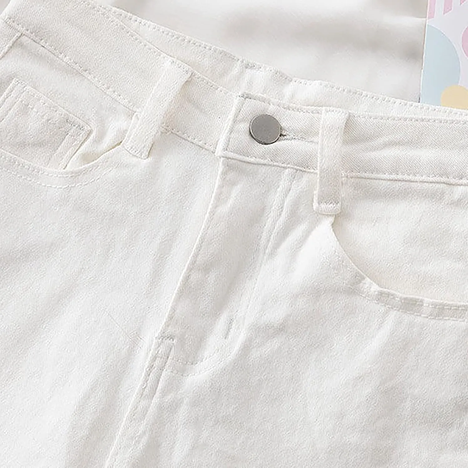 Women's Denim Shorts High Waisted Button Casual Soft Loose with Folded Hem Stretchy Trendy Jeans Shorts