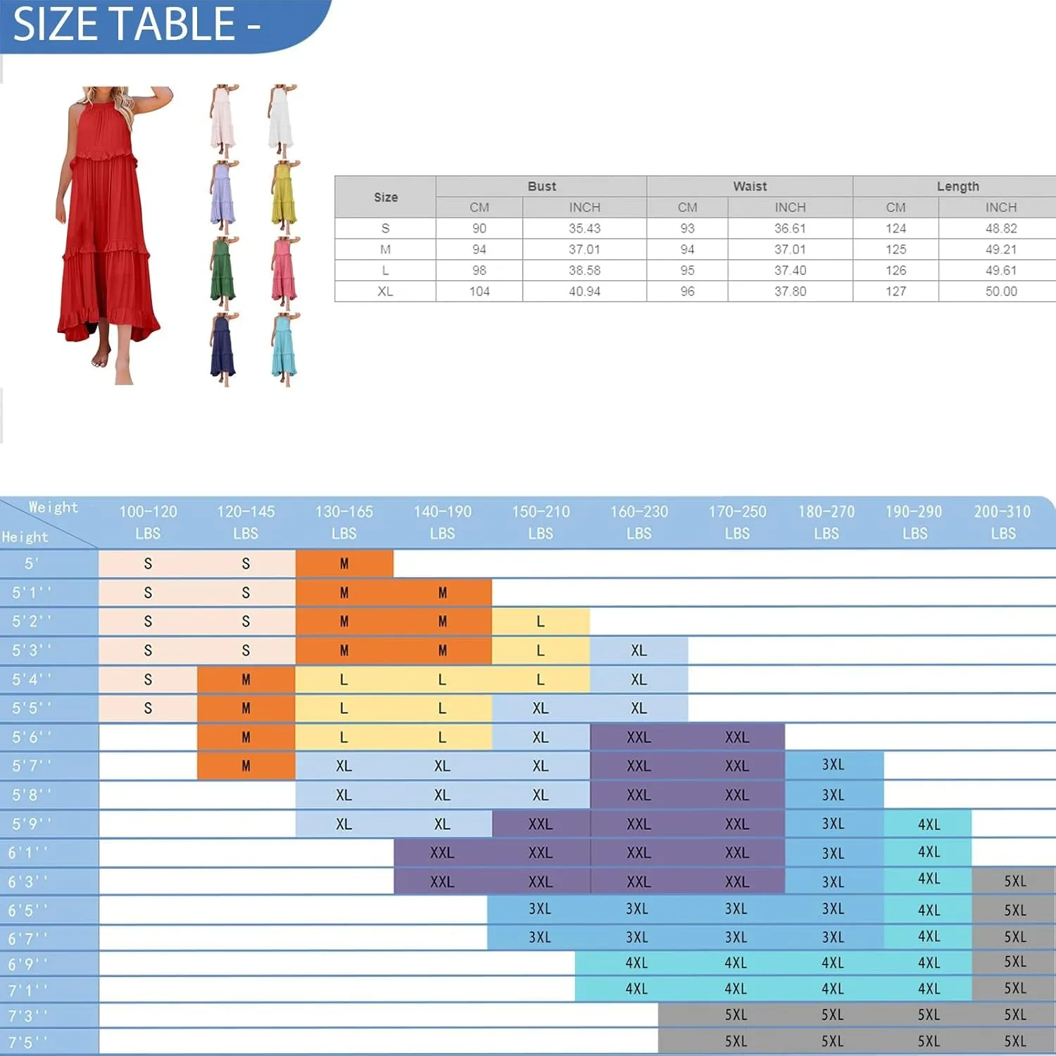 Womens Halter Dress Summer Tiered Flowy Maxi Dress Sleeveless Boho Ruffle Casual Beach Long Dress Wedding Guest Gress